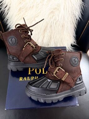 Polo Ralph Lauren Oslo High Kids Brown/ Black Suede Boots Unisex